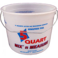 ENCORE 05166 5 Quart CLEARVUE RINGFREE PAIL WITH WIRE HANDLE & GRADUATIONS