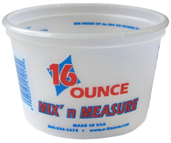 Encore Plastics 41017 Mix N Measure Plastic Container 1 Pint