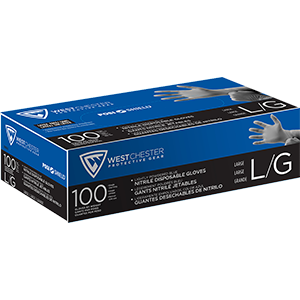 West Chester Large Nitrile Glove, Powder Free, Disposable, 5 mils Thick, (Pack of 100)