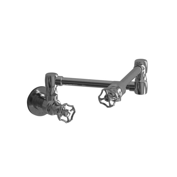 17 3/4" Wall Mount Pot Filler with Metal Wheel