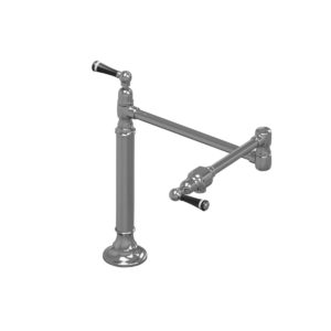 19 3/8" Deck Mount Pot Filler with Black Ceramic Lever