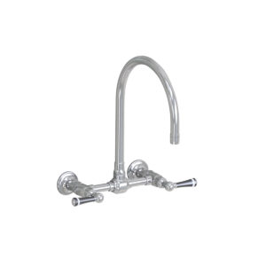Wall Mount 10" Swivel Spout with Black Ceramic Lever