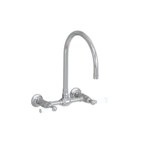 Wall Mount 10" Swivel Spout with White Ceramic Lever