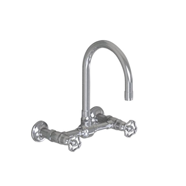 Wall Mount 7" Swivel Bar Faucet Spout with Metal Wheel
