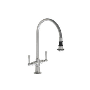Single Hole Pull-Off Spray with 10" Swivel Spout with Metal Lever