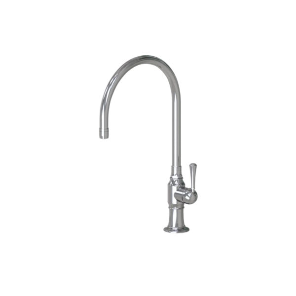 10" Deck Mount Single Hole Swivel Spout with Right Metal Traditional Lever