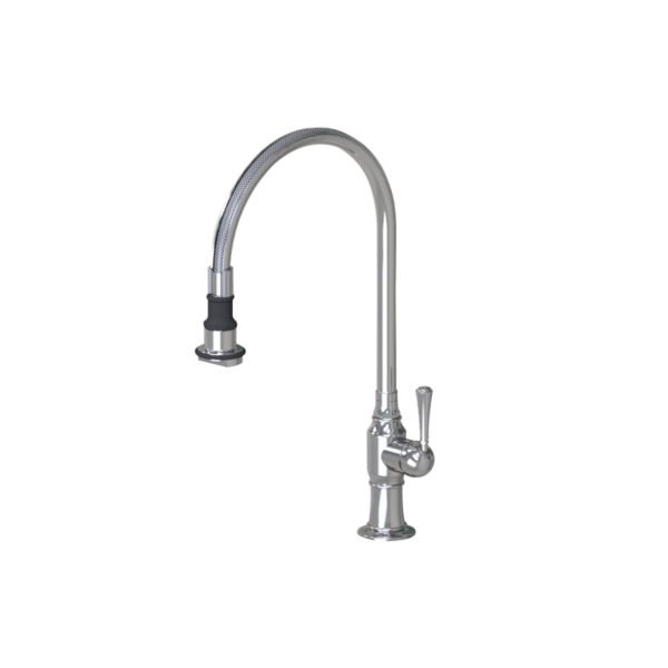 Pull-Off Spray Deck Mount Single Hole with 10" Swivel Spout with Right Metal Traditional Lever
