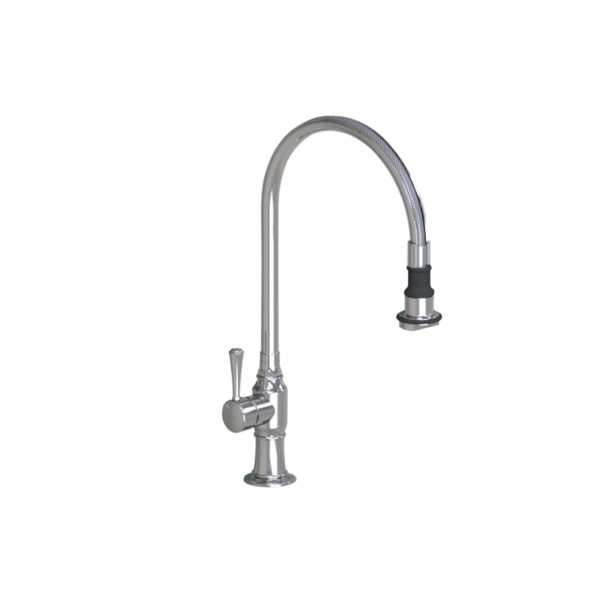 Pull-Off Spray Deck Mount Single Hole with 10" Swivel Spout with Left Metal Contemporary Lever