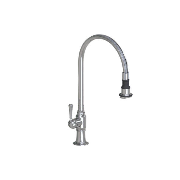 Pull-Off Spray Deck Mount Single Hole with 10" Swivel Spout with Left Metal Traditional Lever