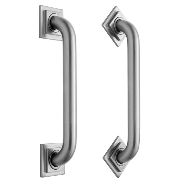 16" Deluxe Grab Bar with Contemporary Square/Diamond Flange