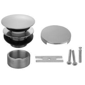 Round Top Toe Control Tub Drain with Round No Hole Faceplate