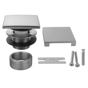 Square Top Toe Control Tub Drain with Square No Hole Faceplate