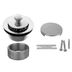 Lift and Turn Tub Drain Strainer with Faceplate (No Hole)