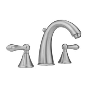 Cranford Faucet with Regency Lever Handles & Fully Polished & Plated Pop-Up Drain