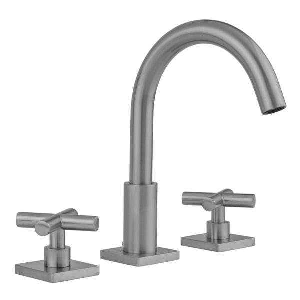 Uptown Contempo Faucet with Square Escutcheons & Contempo Slim Cross Handles