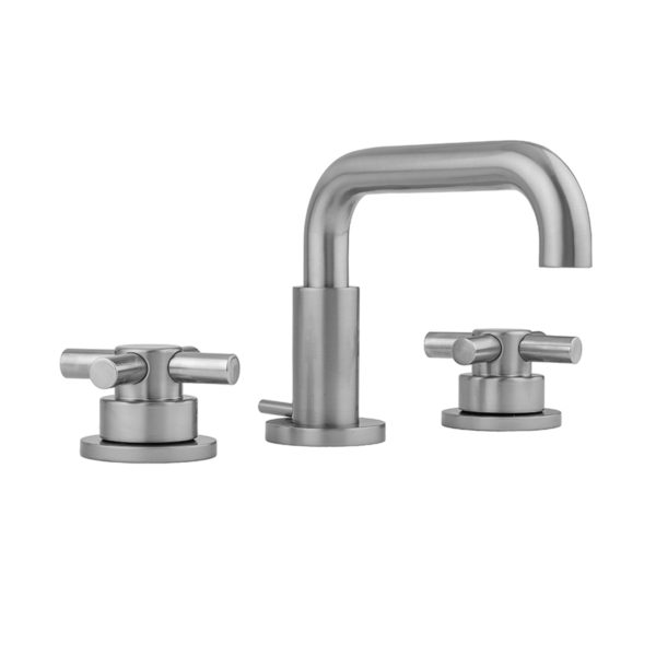 Downtown Contempo Faucet with Round Escutcheons & Low Contempo Cross Handles- 0.5 GPM