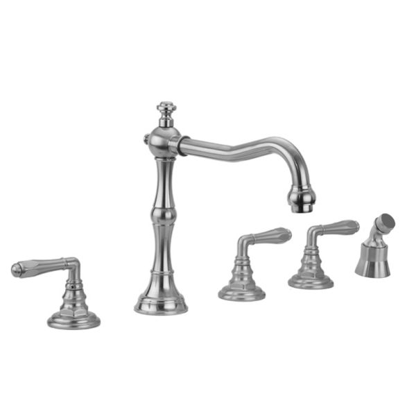 Roaring 20's Roman Tub Set with Smooth Lever Handles and Angled Handshower Mount
