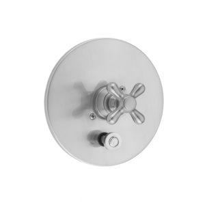 Round Plate With Standard Cross Handle Trim For Pressure Balance Cycling Valve With Built-in Diverter (J-DIV-CSV)