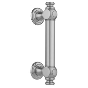 8" H61 Reeded with End Caps Front Mount Shower Door Pull