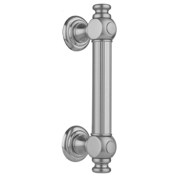 6" H61 Reeded with End Caps Front Mount Shower Door Pull