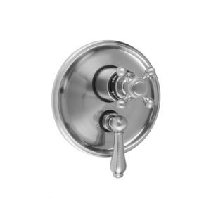 Round Step Plate with Ball Cross Thermostatic Valve and Regency Lever Volume Control Trim for 1/2" Thermostatic Valve with Integral Volume Control (J-THVC12)