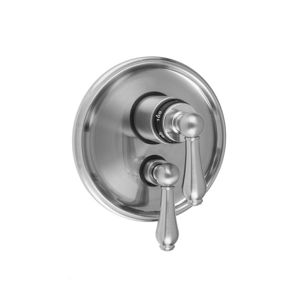 Round Step Plate with Regency Lever Thermostatic Valve and Regency Lever Volume Control Trim for 1/2" Thermostatic Valve with Integral Volume Control (J-THVC12)