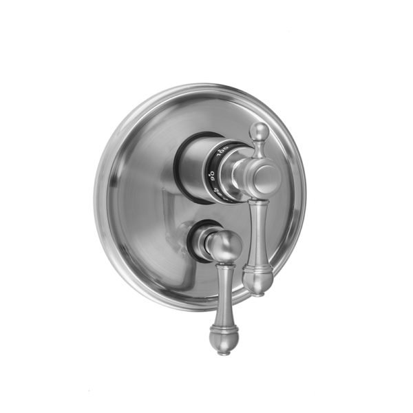 Round Step Plate with Majesty Lever Thermostatic Valve and Majesty Lever Volume Control Trim for 1/2" Thermostatic Valve with Integral Volume Control (J-THVC12)