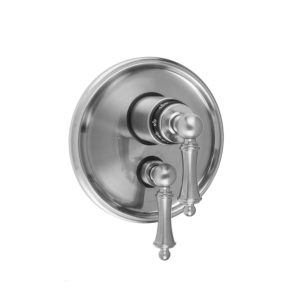 Round Step Plate with Ball Lever Thermostatic Valve and Ball Lever Volume Control Trim for 1/2" Thermostatic Valve with Integral Volume Control (J-THVC12)