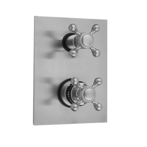 Rectangle Plate with Ball Cross Thermostatic Valve with Ball Cross Built-in 2-Way Or 3-Way Diverter/Volume Controls (J-TH34-686 / J-TH34-687 / J-TH34-688 / J-TH34-689)