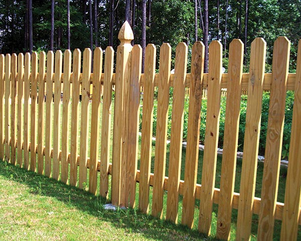 dog ear picket wood fence