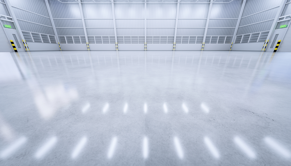 Businesses Perfect for Epoxy Flooring 1 Polished concrete floor. Also called epoxy floor and floor hardener. That hard surface use for warehouse, factory or industrial building. Nobody and empty space for industry background. 3d render.